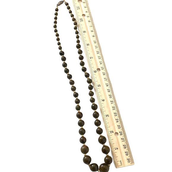 Vintage Beaded Necklace Dark Brown - Picture 4 of 4